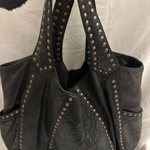 Kooba Black Studded Hobo Bag